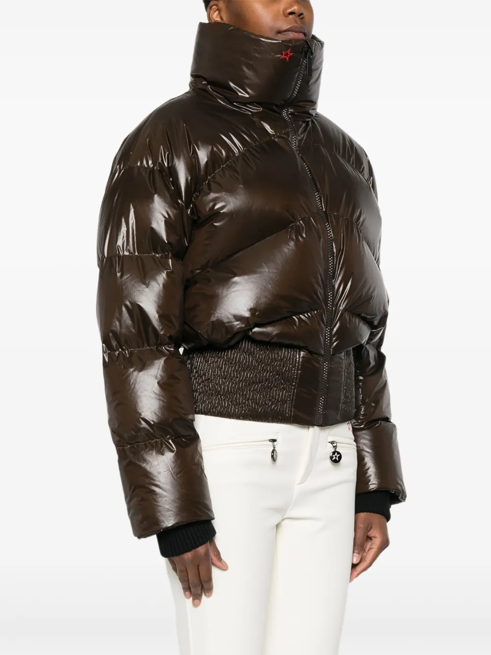 Perfect Moment Auretta Down Bomber Jacket L In Brown