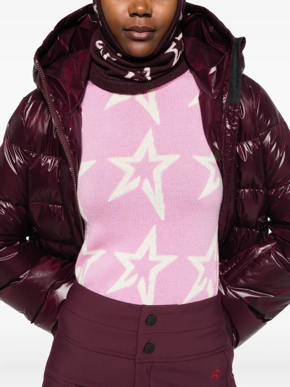 Perfect Moment Star Dust Wool Turtleneck Sweater In Multi