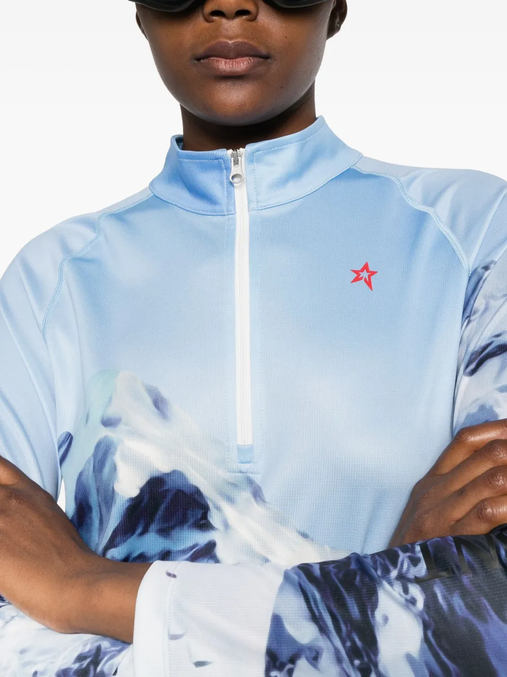 Perfect Moment Top met bergprint Blauw