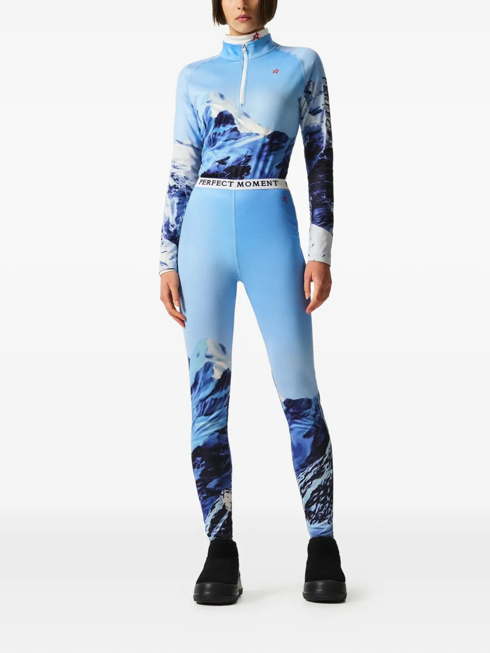 Perfect Moment Top met bergprint Blauw