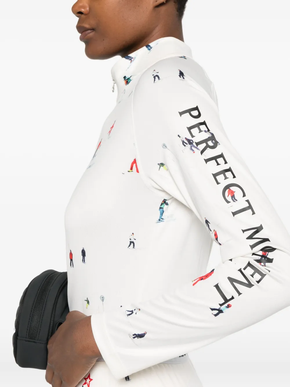 Perfect Moment Top met print Beige