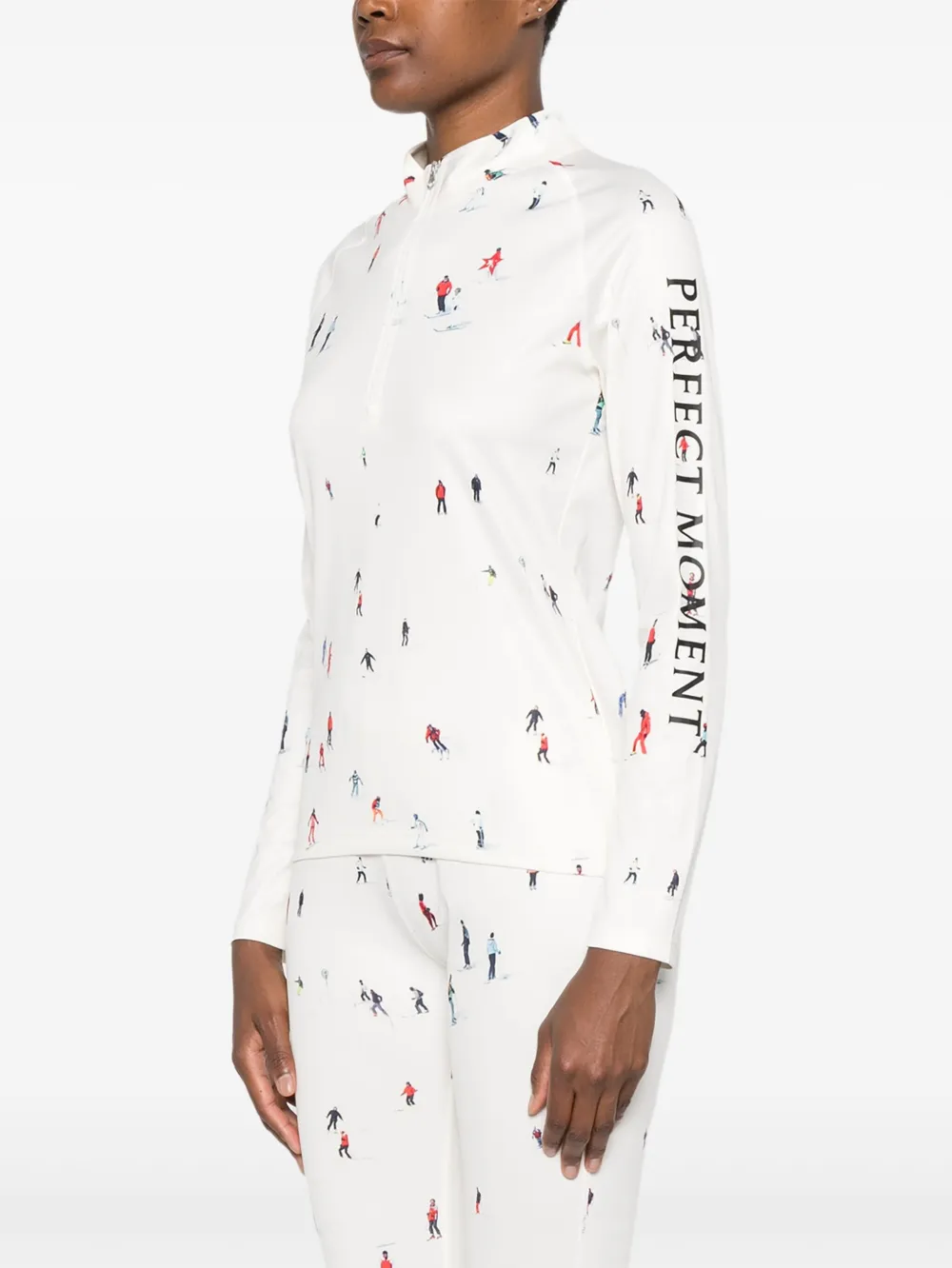 Perfect Moment Top met print Beige