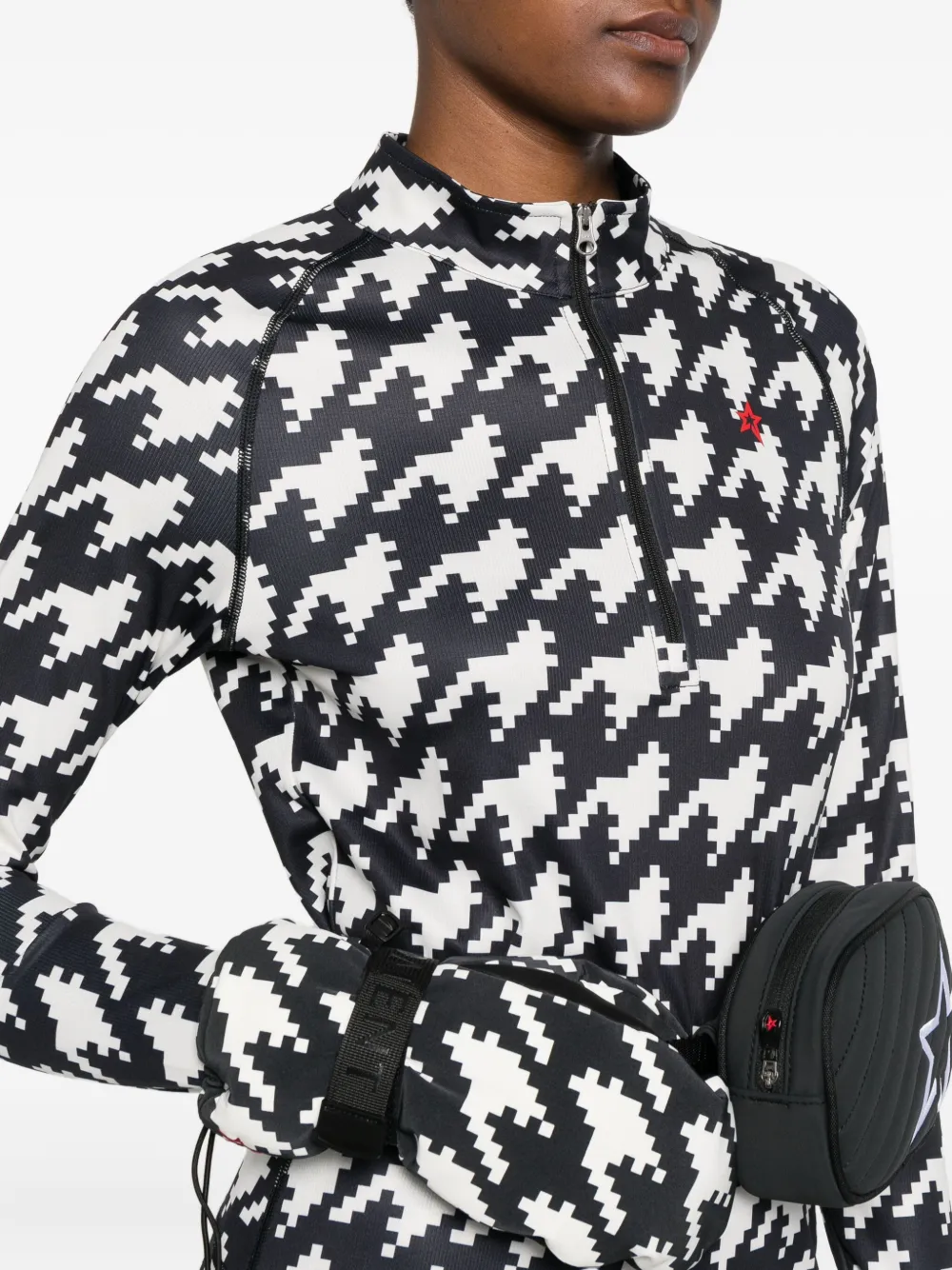 Perfect Moment Houndstooth-print Top In Multi
