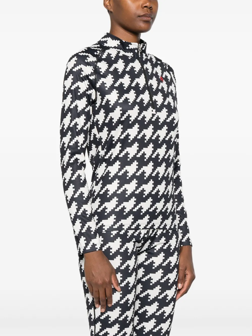 Perfect Moment Houndstooth-print Top In Multi
