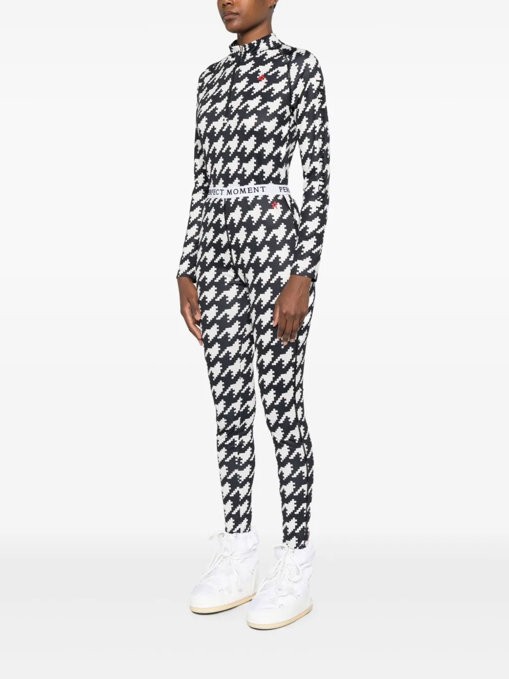 Perfect Moment Legging met pied-de-poule print Zwart