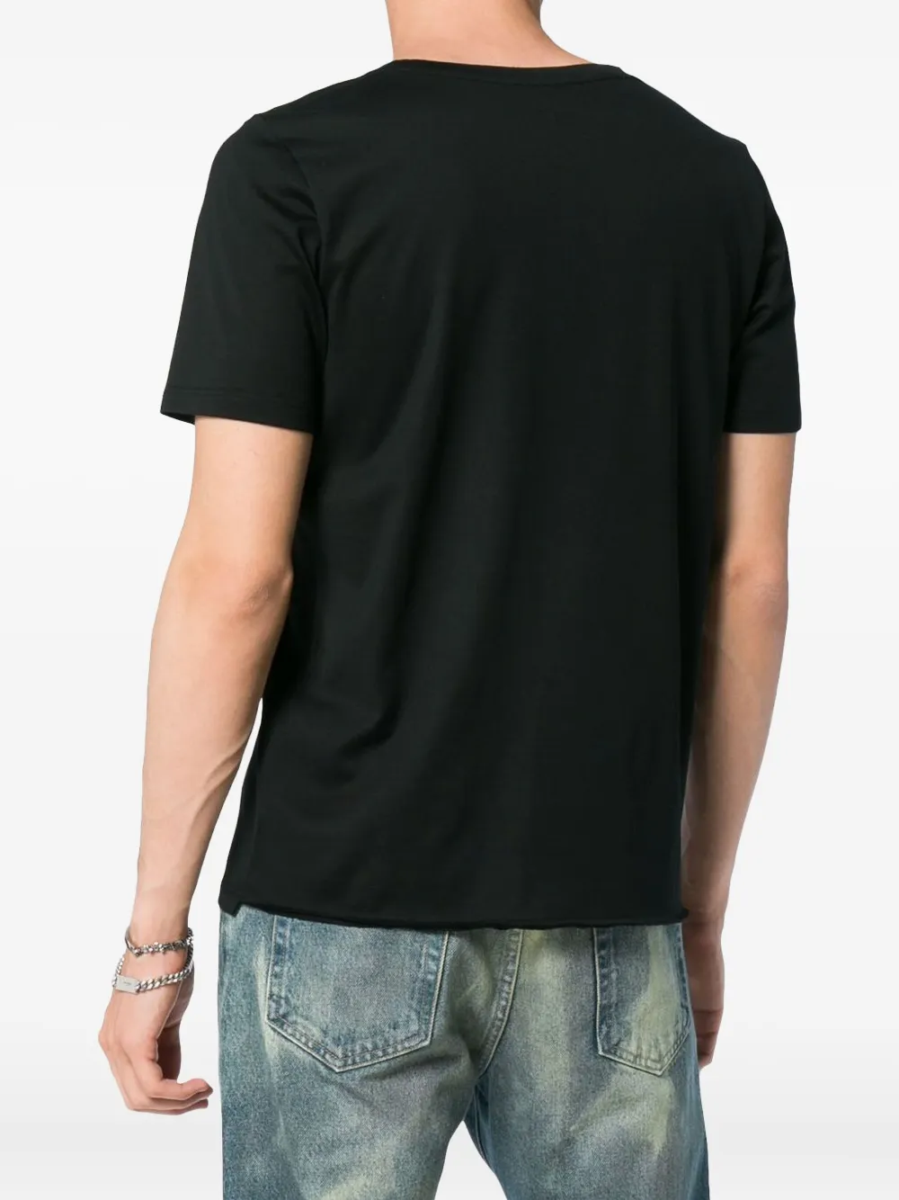 Saint Laurent Katoenen T-shirt met logoprint Zwart
