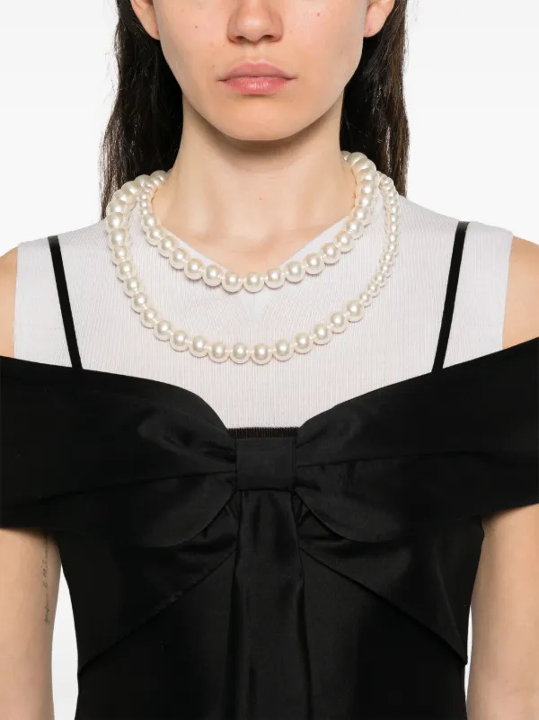 SHUSHU/TONG リボン オフショルダー ミニドレス | ブラック | FARFETCH JP