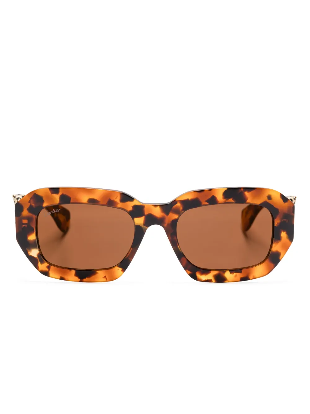 Cartier Eyewear Zonnebril met vierkant montuur Bruin