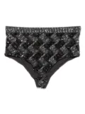 P.A.R.O.S.H. patterned sequin-embellished mini shorts - Grey