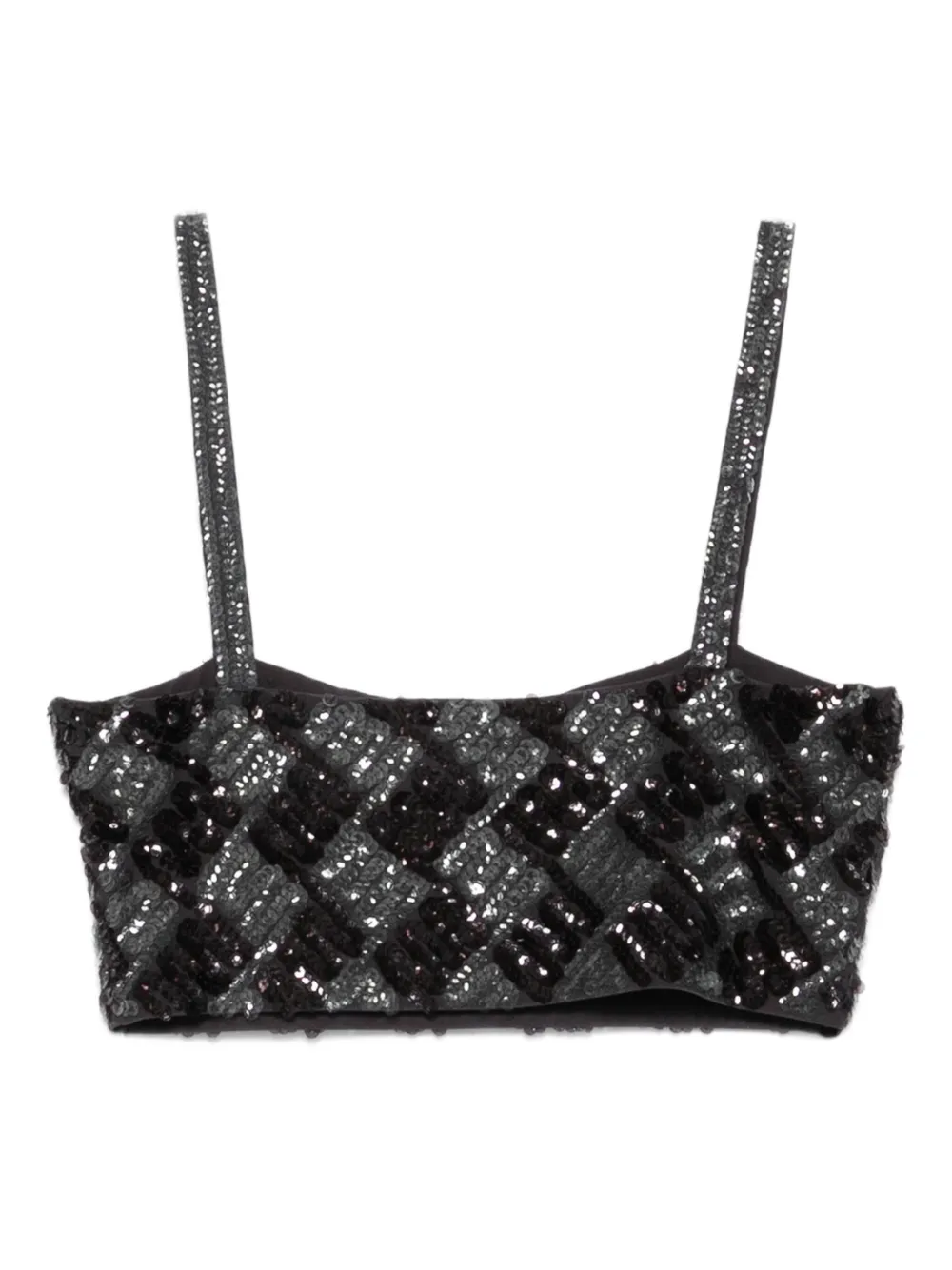 P.A.R.O.S.H. Top met geometrische pailletten - Grijs