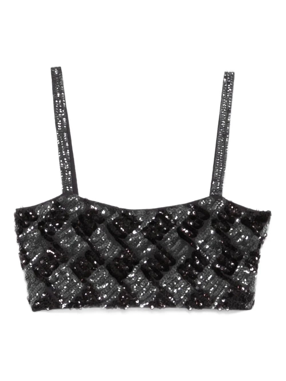 P.A.R.O.S.H. Top met geometrische pailletten Grijs