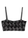 P.A.R.O.S.H. geometric sequin top - Grey
