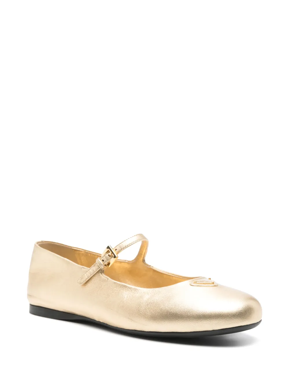 Prada Pre-Owned metallic-effect ballet flats - Goud
