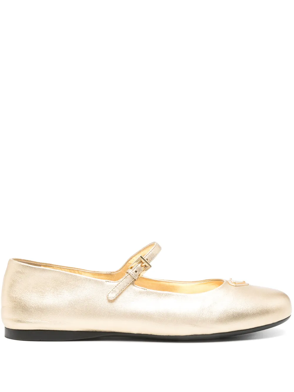 Prada Pre-Owned metallic-effect ballet flats | Gold | Image 1