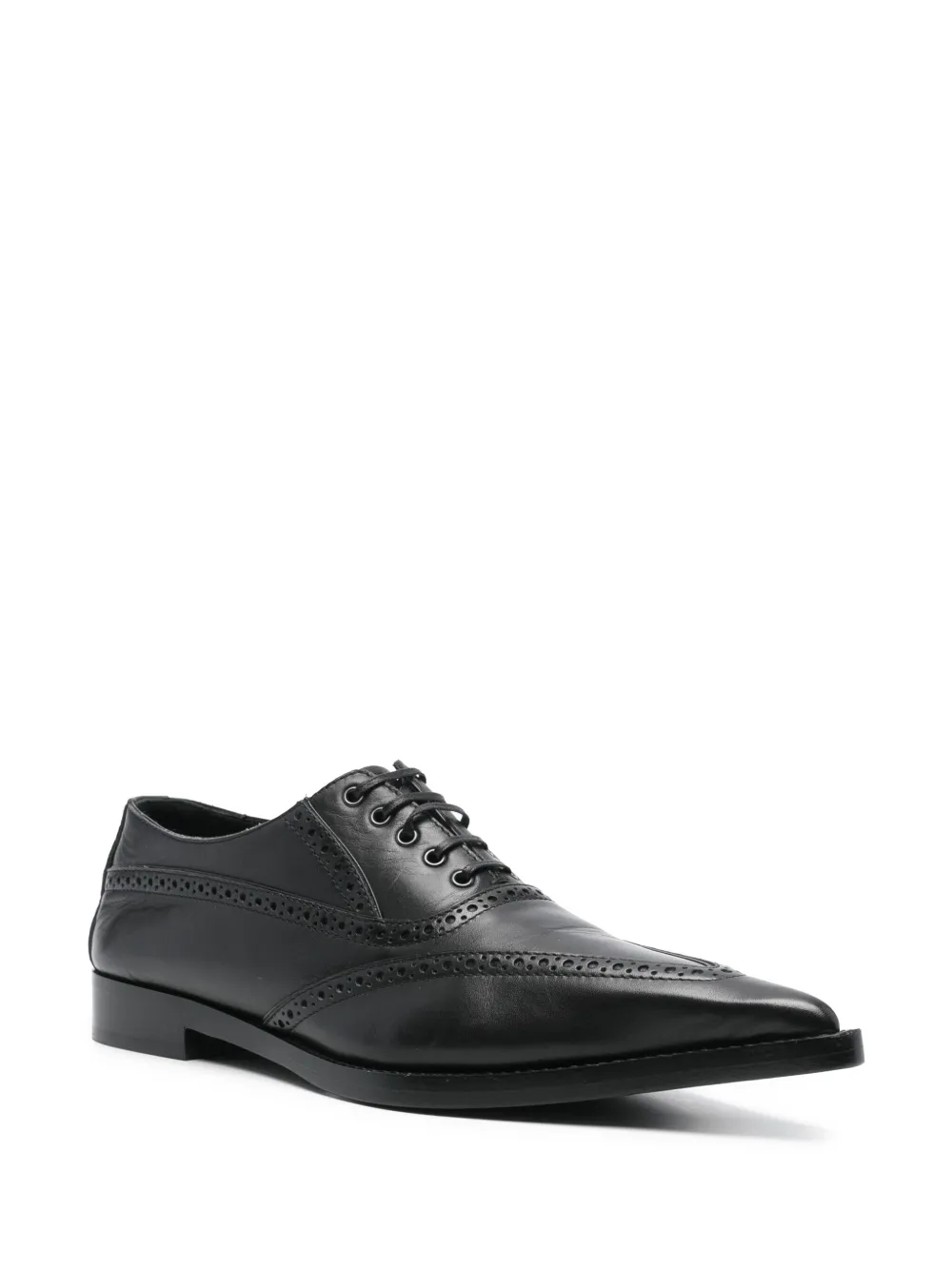 Alexander McQueen Pre-Owned pointed-toe brogues - Zwart