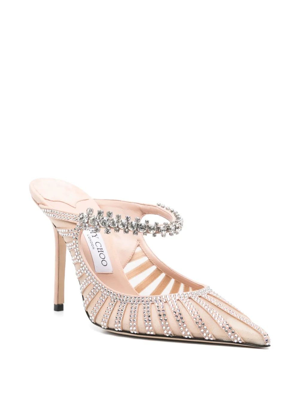 Jimmy Choo Pre-Owned 110mm Bing mules - Beige