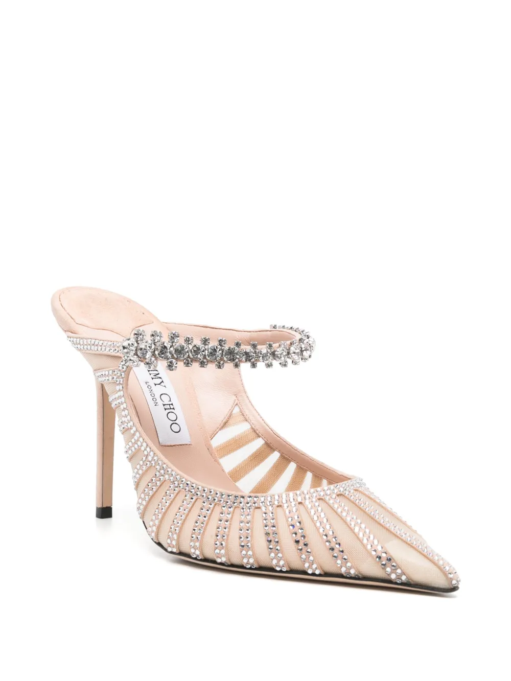 Jimmy Choo Pre-Owned 100mm Bing mules - Beige