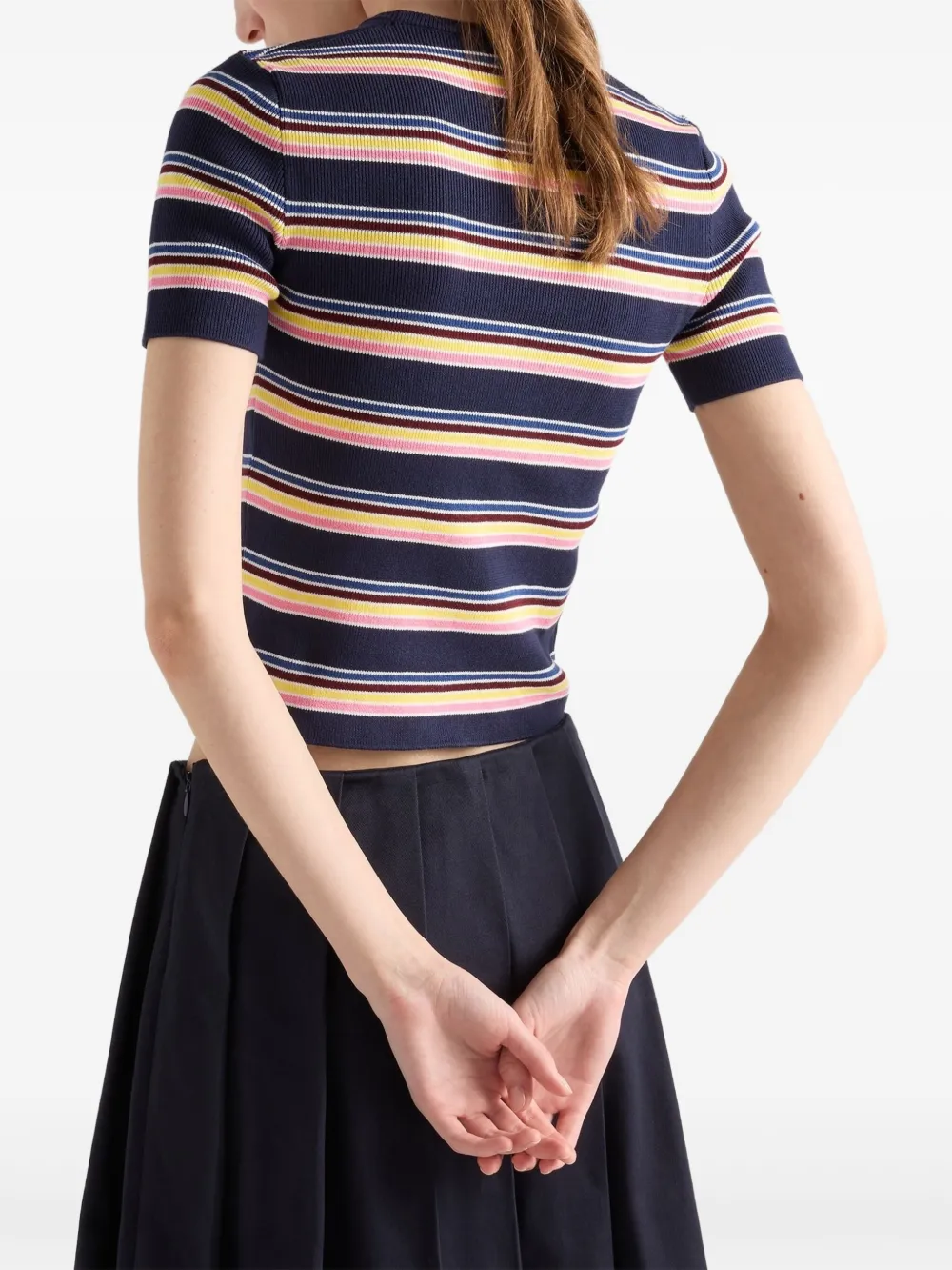 Prada Gestreept T-shirt Blauw