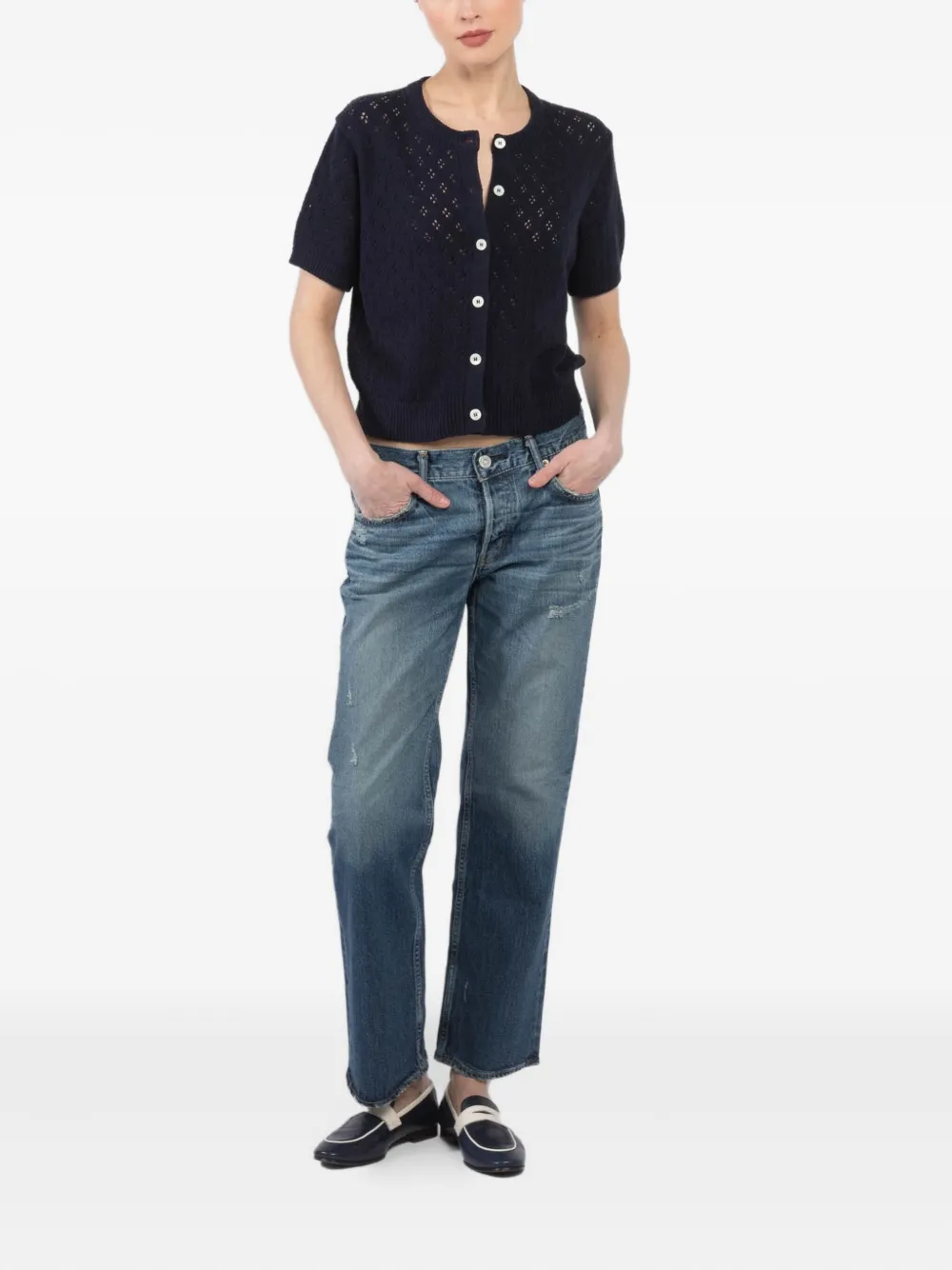 Moussy Vintage distressed jeans - Blauw