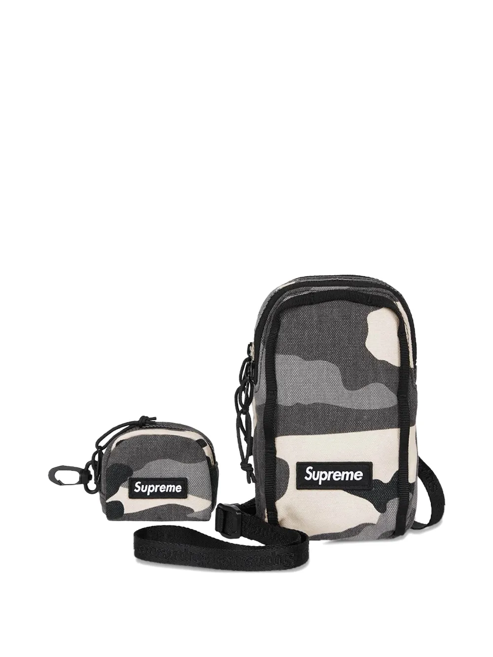 Supreme logo-patch Snow Camo cross body bag - Grijs