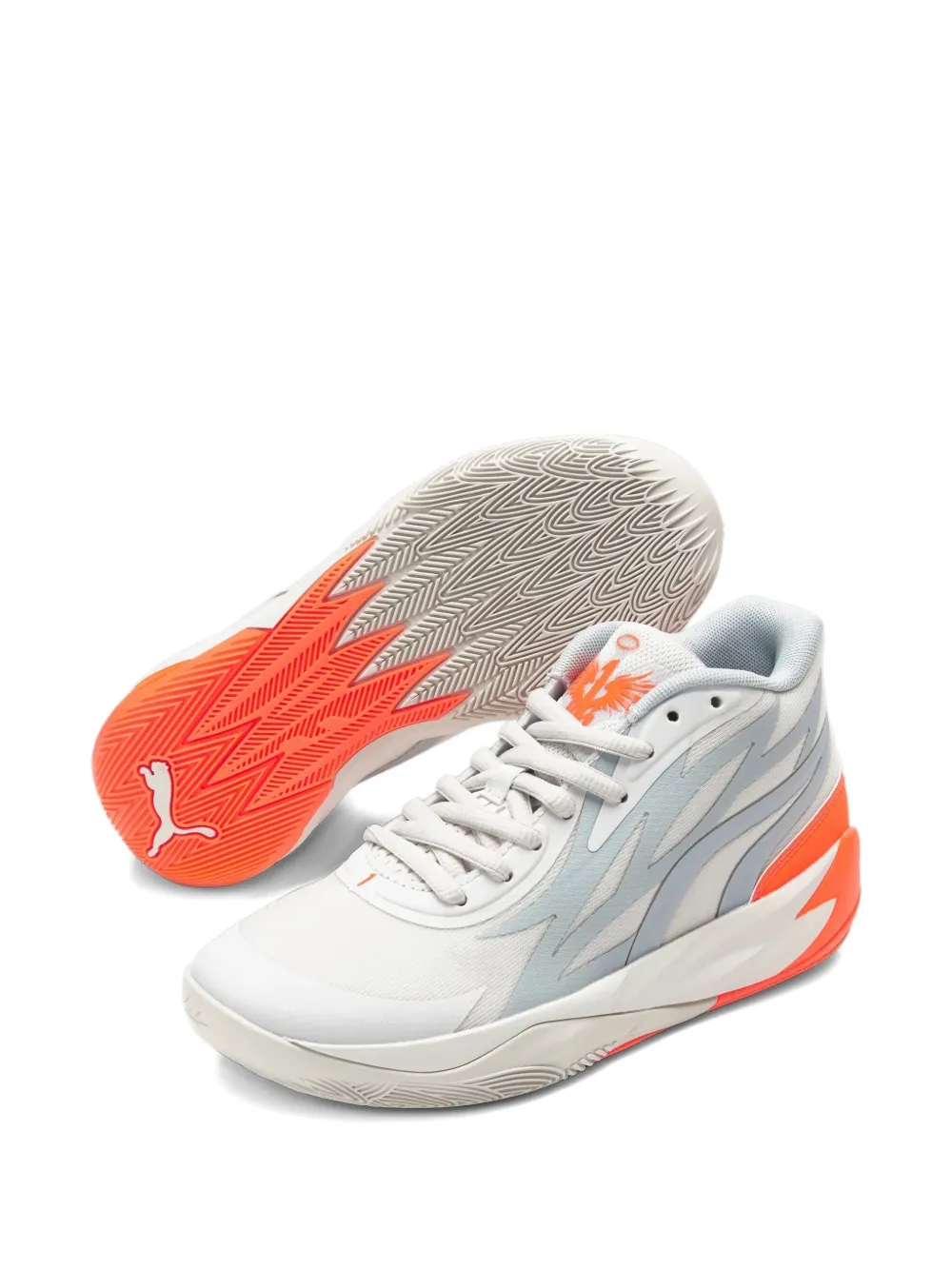 PUMA x Lamelo Ball MB.02 "Platinum Grey Ultra Orange" sneakers