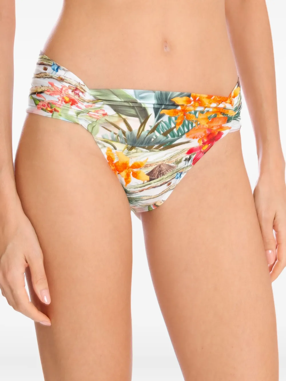 Lygia & Nanny floral-print gathered bottom Wit