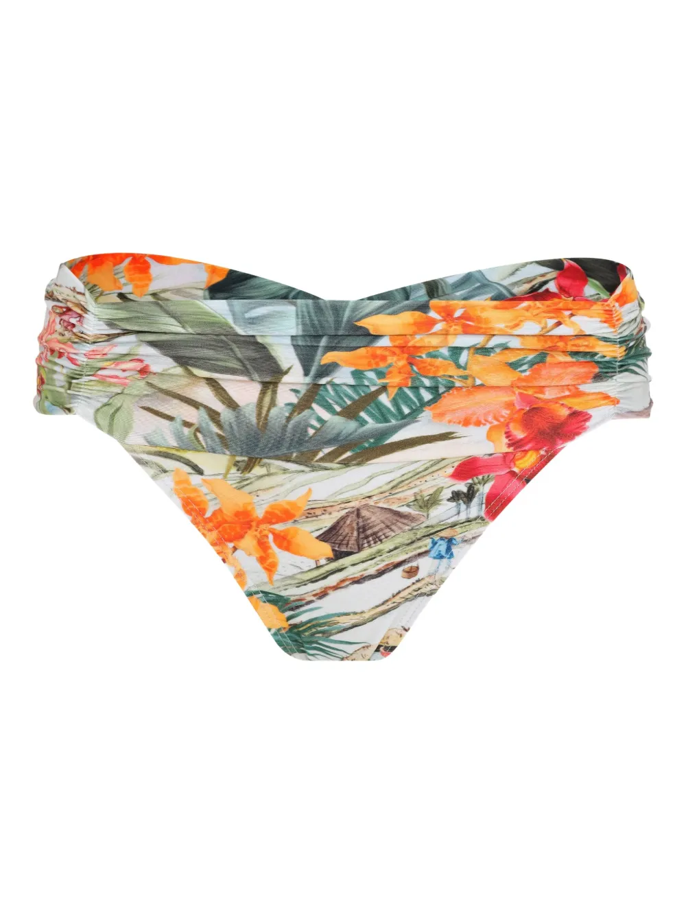 Lygia & Nanny floral-print gathered bottom Wit