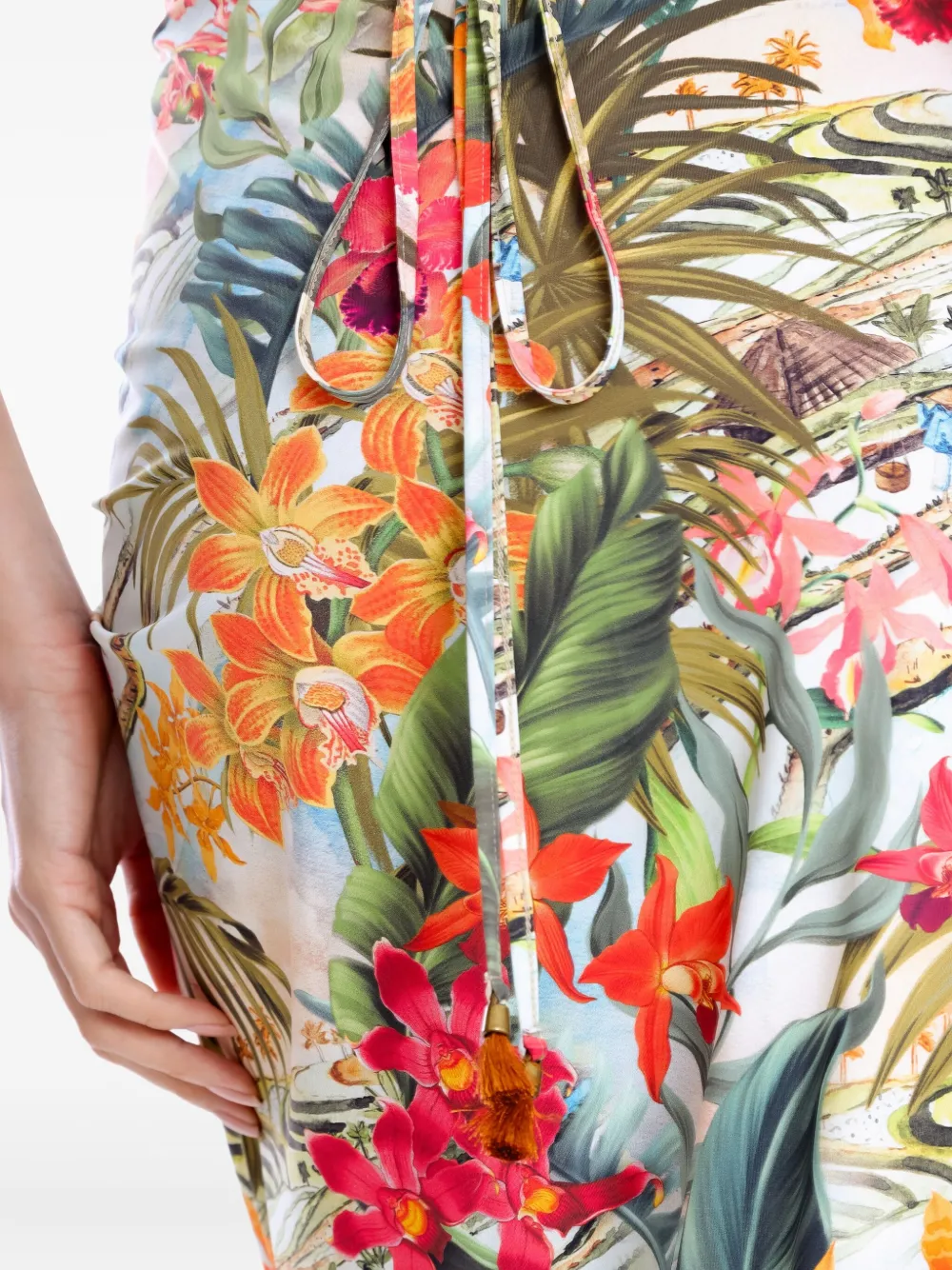 Lygia & Nanny Wikkelrok met bloemenprint Groen