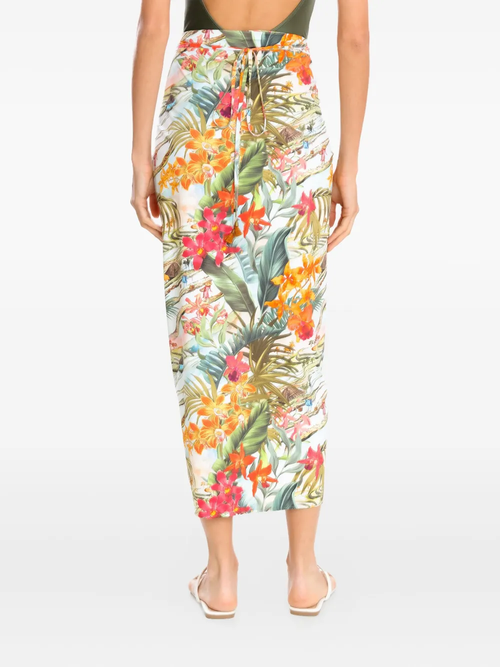 Lygia & Nanny Wikkelrok met bloemenprint Groen