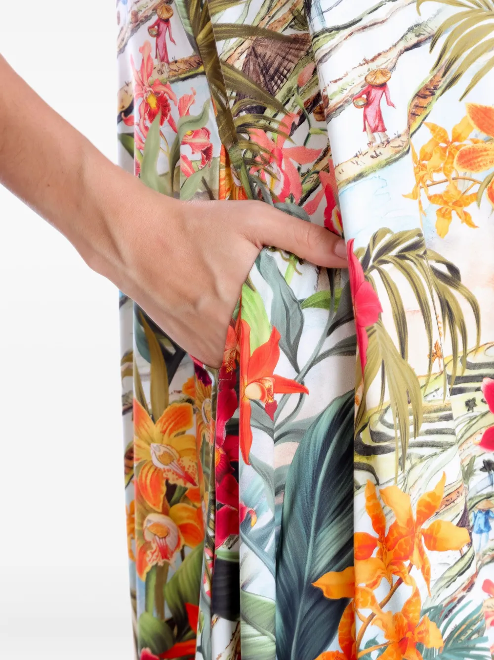 Lygia & Nanny Jurk met bloemenprint Groen