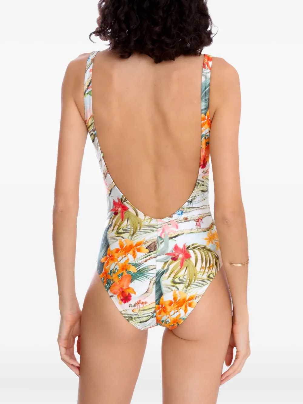 Lygia & Nanny Badpak met bloemenprint Groen