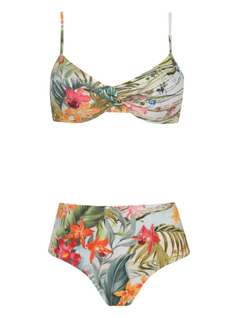Lygia & Nanny twist-front floral-print bikini