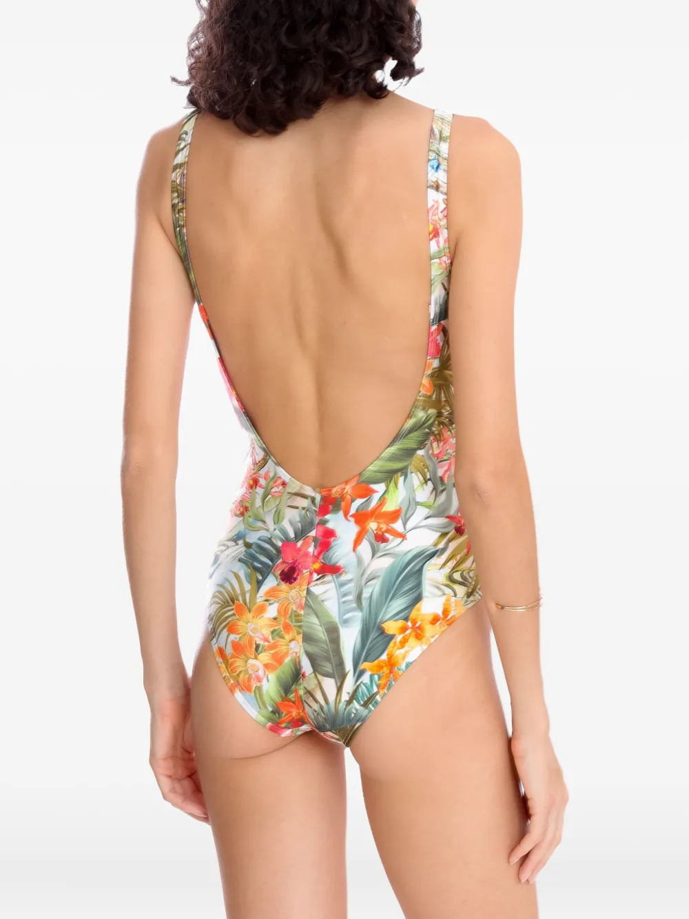 Lygia & Nanny Badpak met bloemenprint Groen
