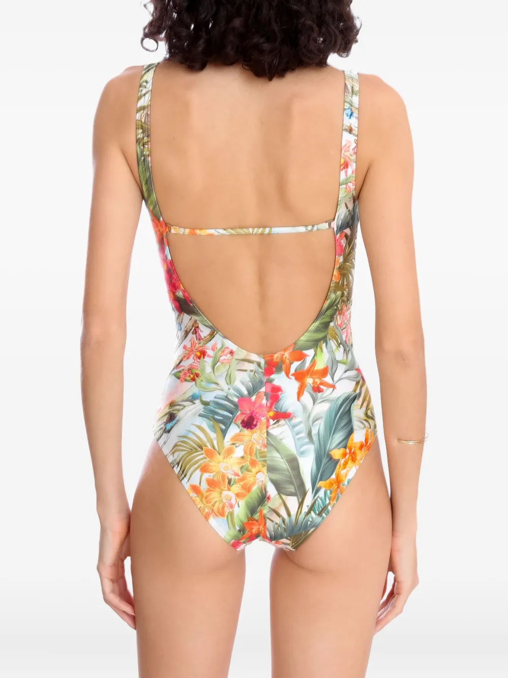 Lygia & Nanny Badpak met bloemenprint Groen