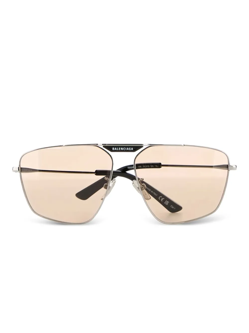 Balenciaga Eyewear Navigator oversize-frame sunglasses - シルバートーン Balenciaga Eyewear Navigator oversize-frame sunglasses - シルバートーン