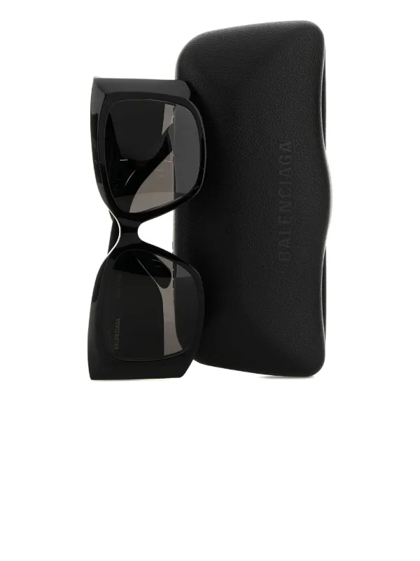 Balenciaga Eyewear Square XL Sunglasses | Black | FARFETCH JO