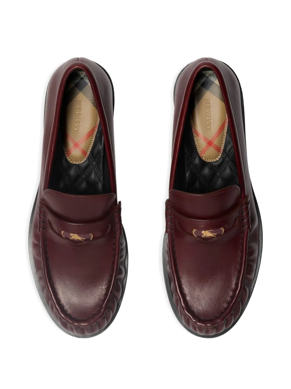 Burberry leather cadet loafers Red