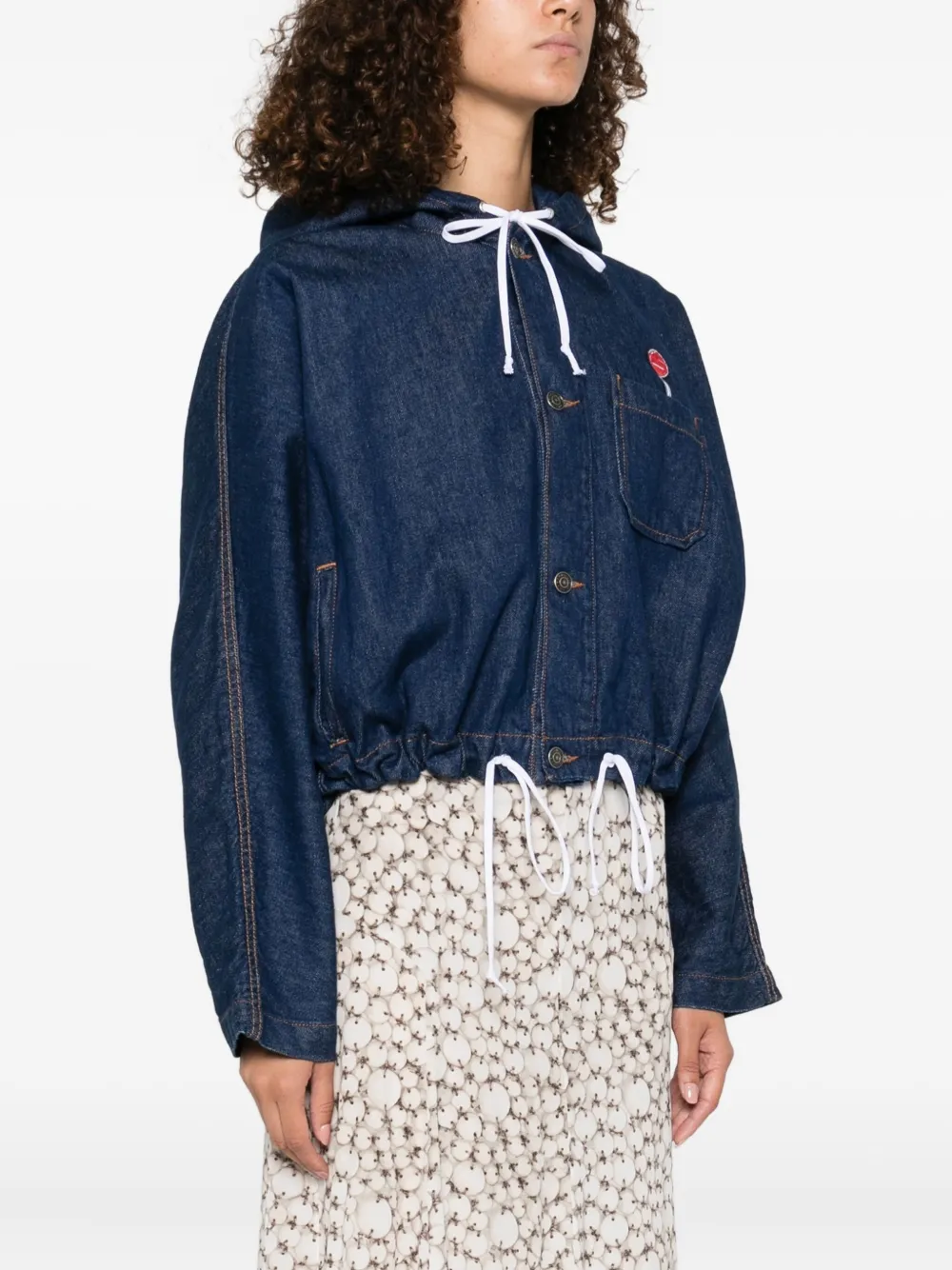 Fiorucci Spijkerjack met capuchon Blauw