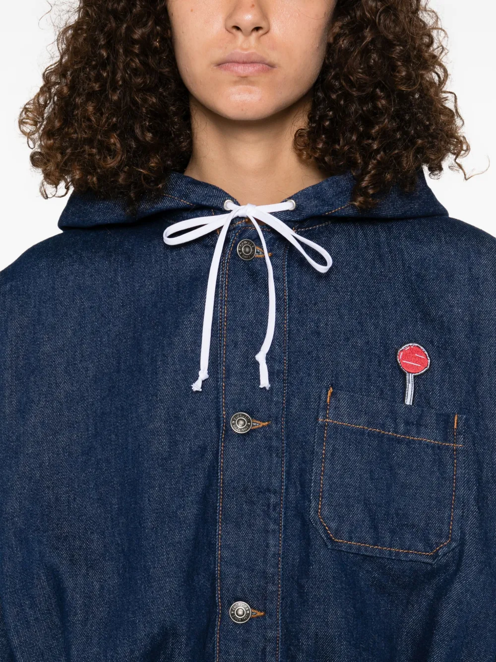 Fiorucci Spijkerjack met capuchon Blauw