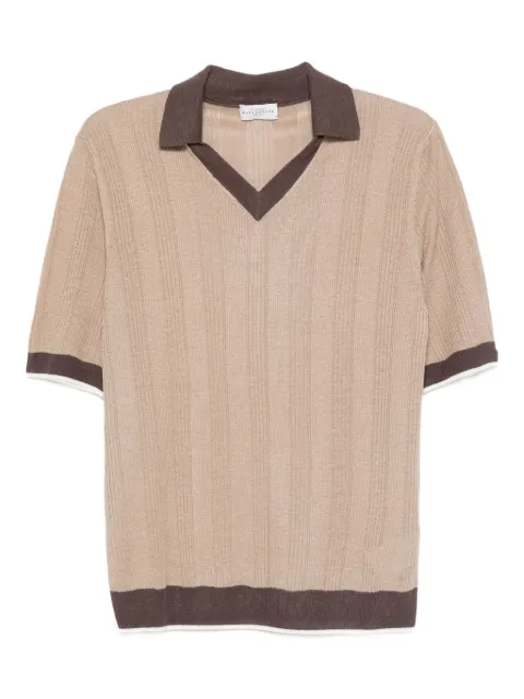 Ballantyne ribbed-knit polo-neck T-shirt
