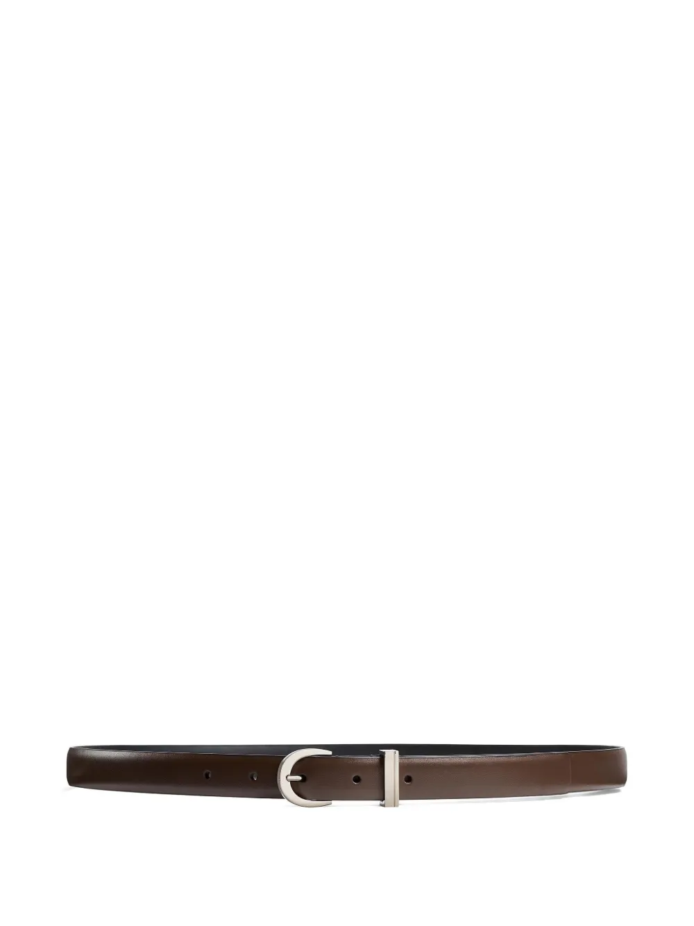 KHAITE Luna Belt in Umber Leather with Silver - 735 KHAITE Luna Belt in Umber Leather with Silver - 735