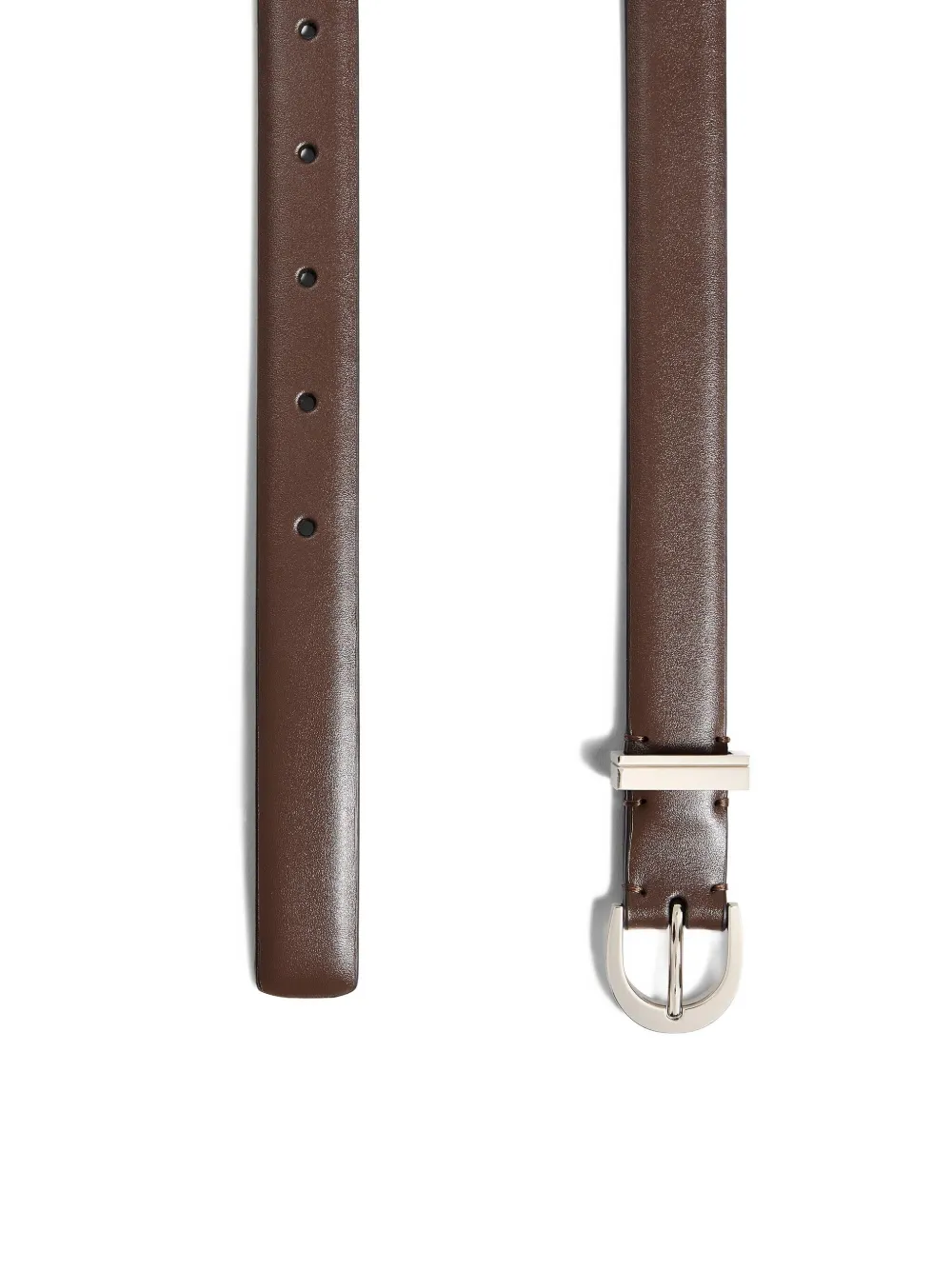KHAITE Luna Belt in Umber Leather with Silver - 735
