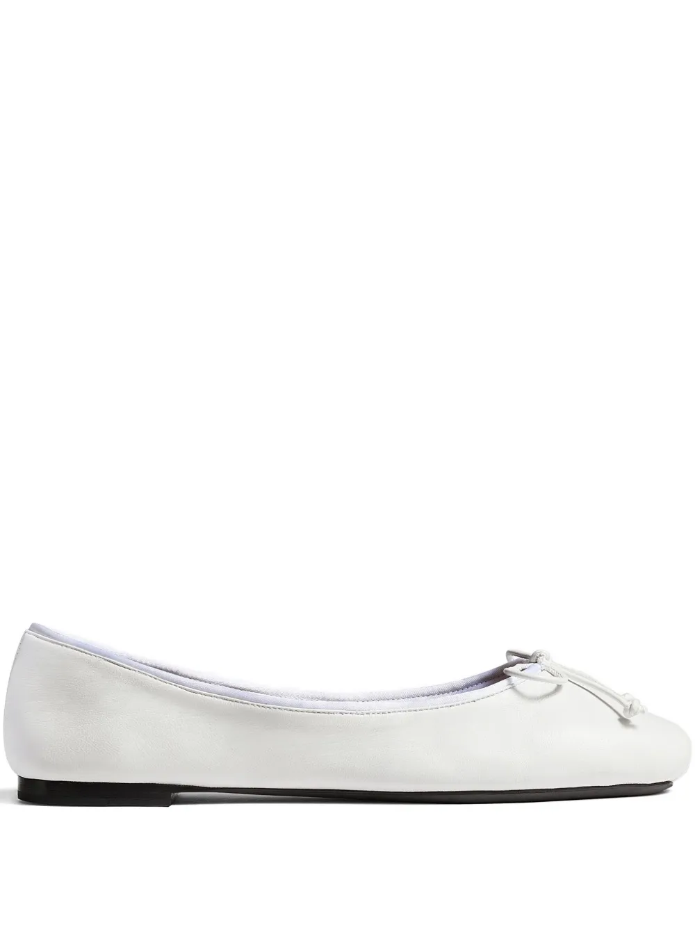 KHAITE leather bow ballerina | White | Image 1