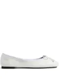 KHAITE leather bow ballerina - White