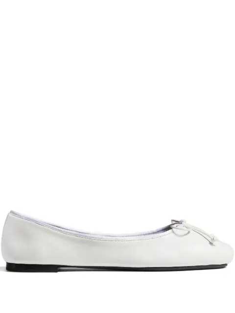 KHAITE leather bow ballerina