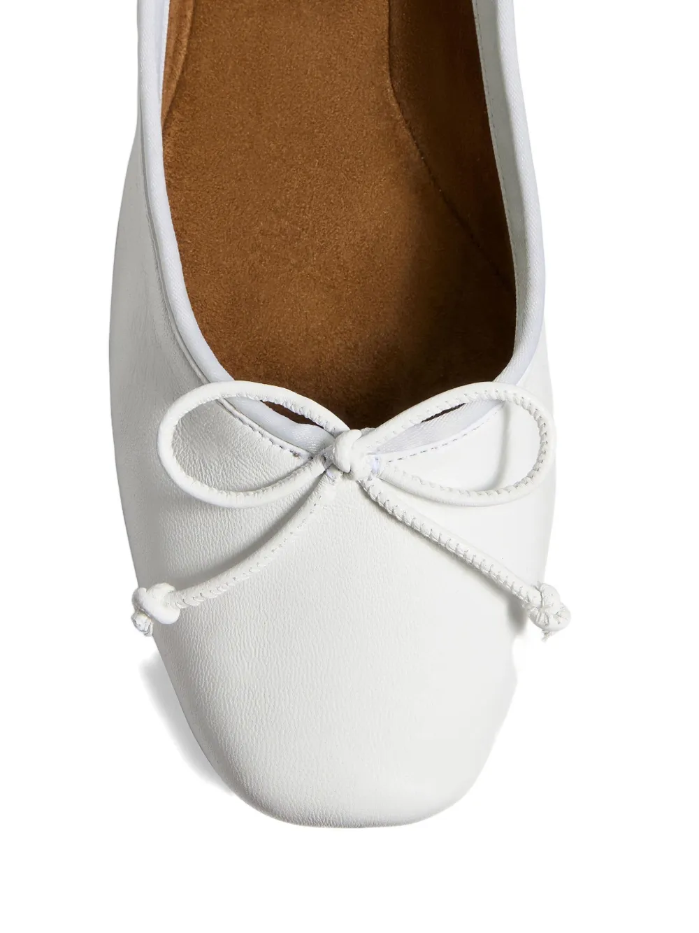 KHAITE Leren ballerina's met strik Wit