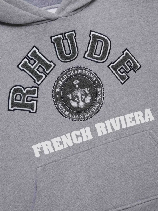 RHUDE logo-print Hoodie | Grey | FARFETCH GE