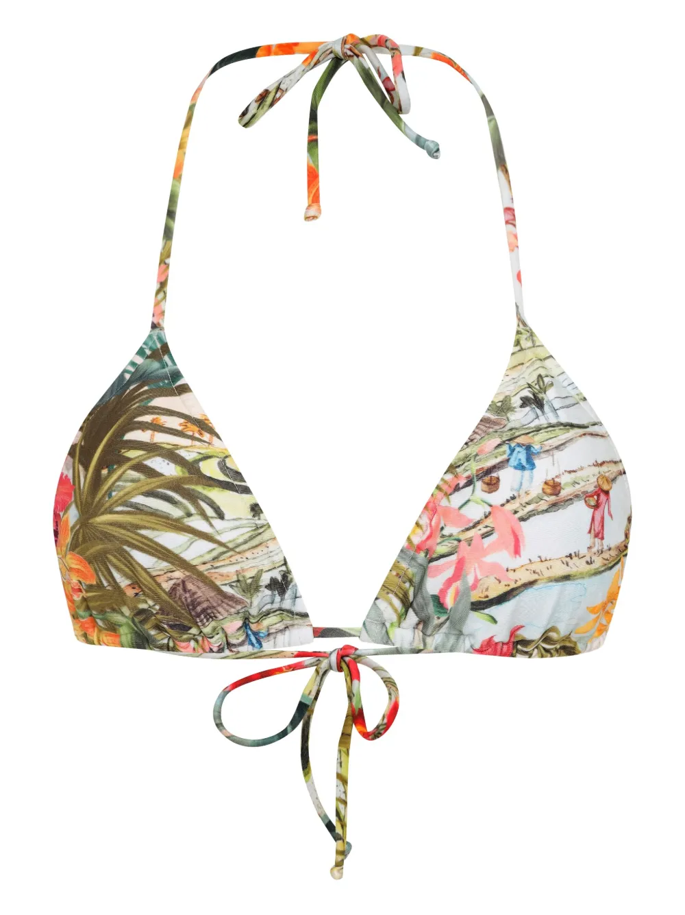 Lygia & Nanny Hanna triangle halterneck bikini top Wit