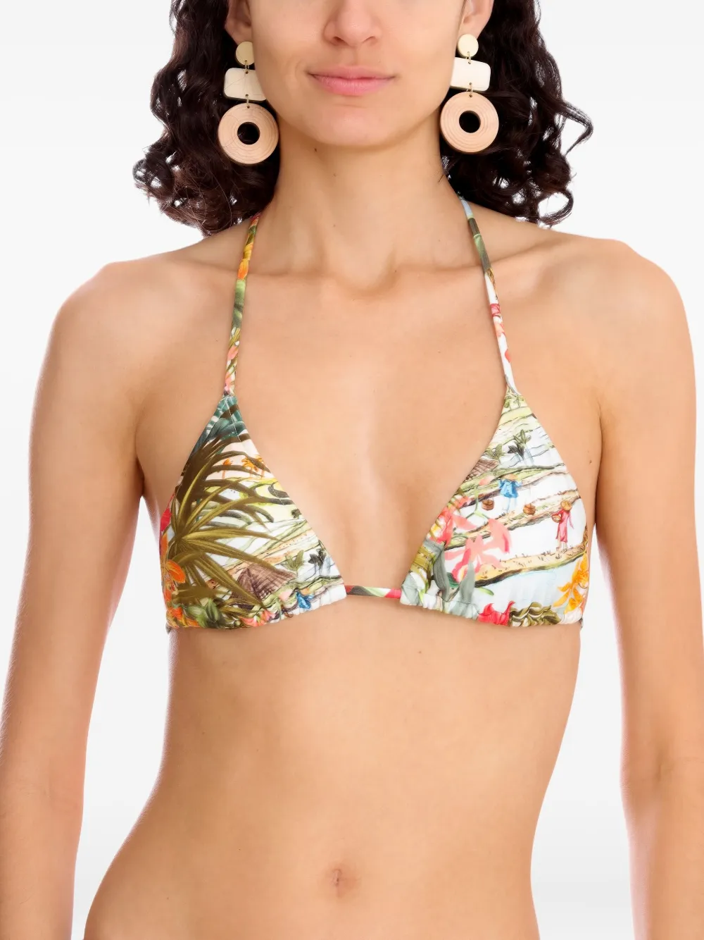 Lygia & Nanny Hanna triangle halterneck bikini top Wit