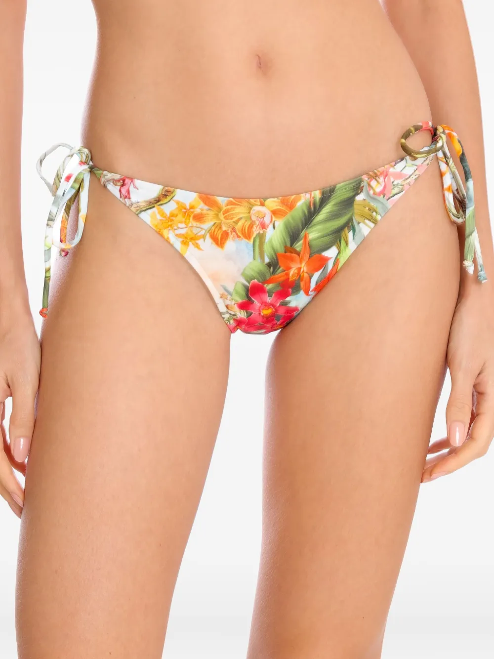 Lygia & Nanny tropical-print tie-side bikini bottom Wit